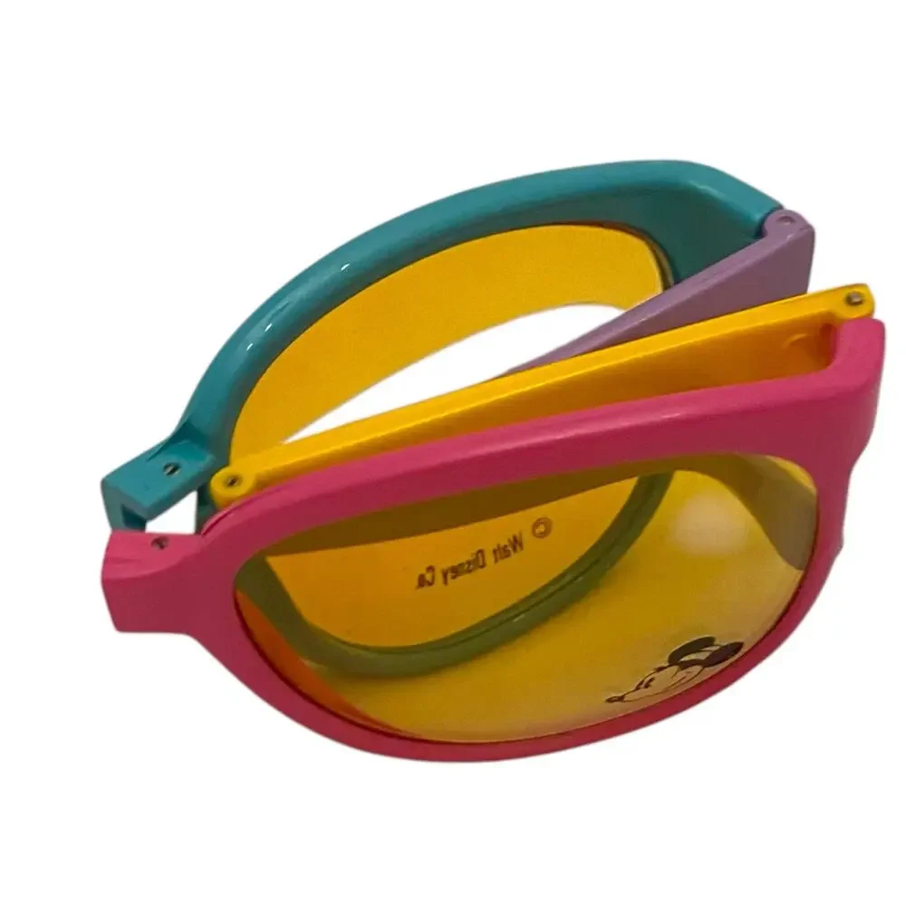VERY RARE Vintage NIB Disney Minnie Multicolored Foldable Sunglasses with case
